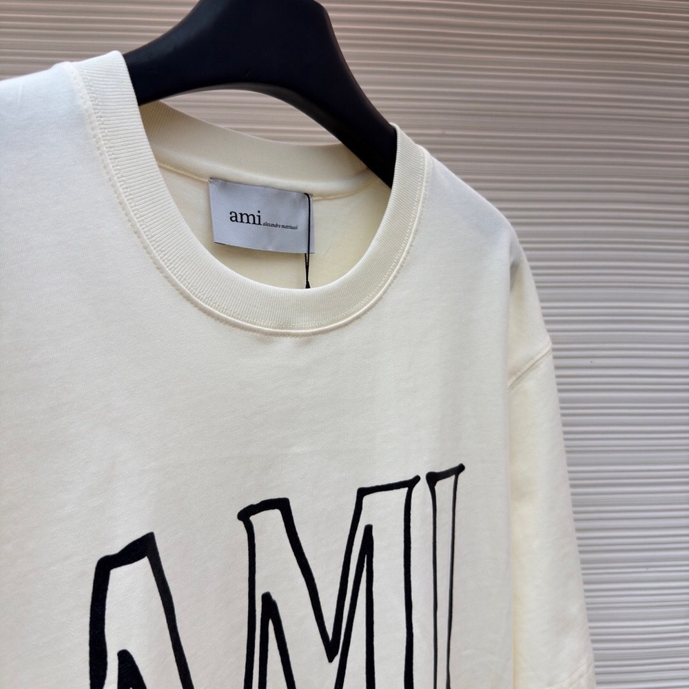 Ami Paris Letter Print Box-fit Short-sleeve - Picture 7 of 9